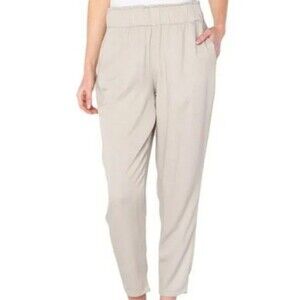 Celebrity Pink Pants XS Beige Ultra High Rise Wide Waistband Pull On Ankle